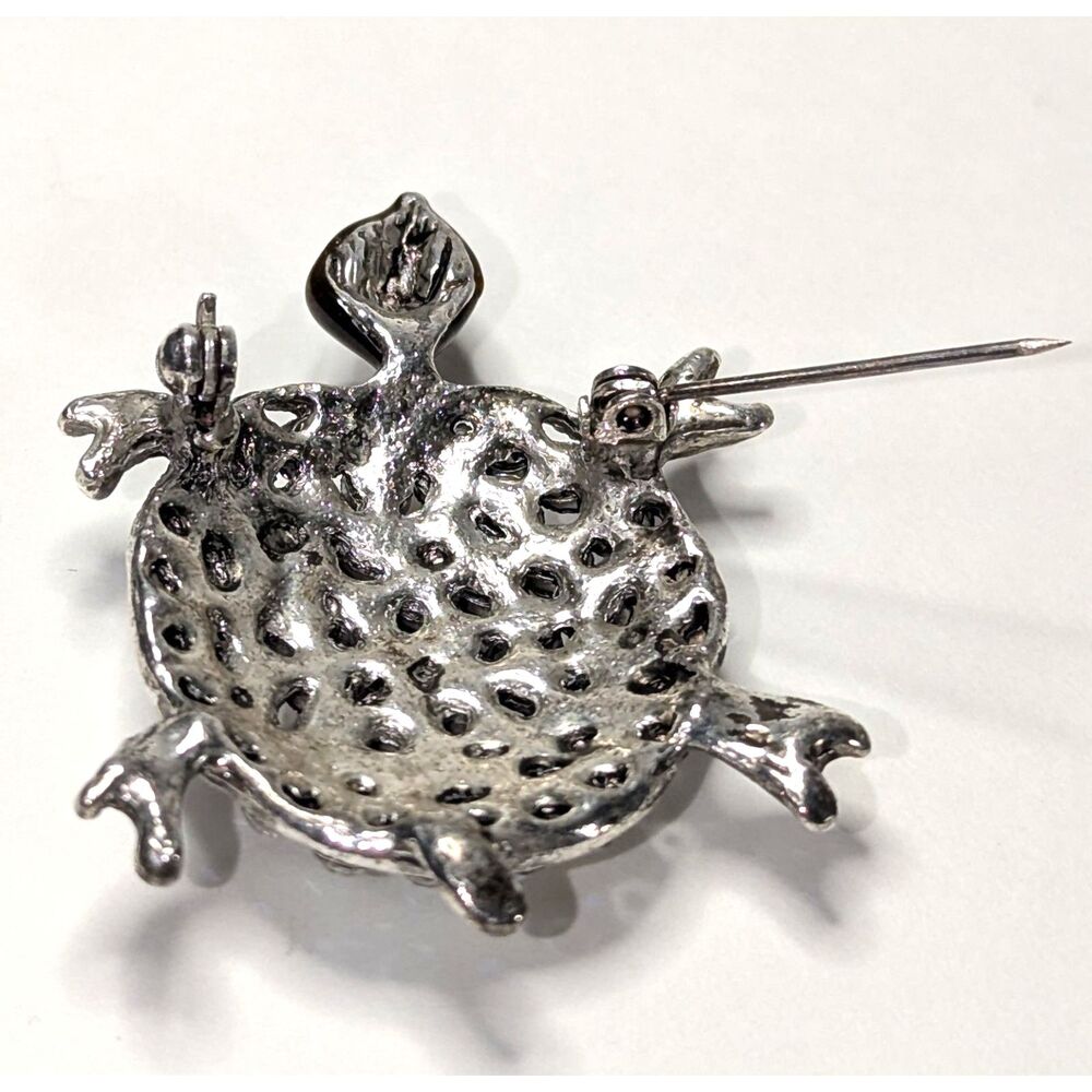 AB Rhinestone Turtle Brooch - Picture 6 of 6